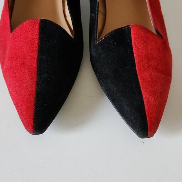 BALLY | Suede Heels Red Black Sz 6 - Picture 4 of 6